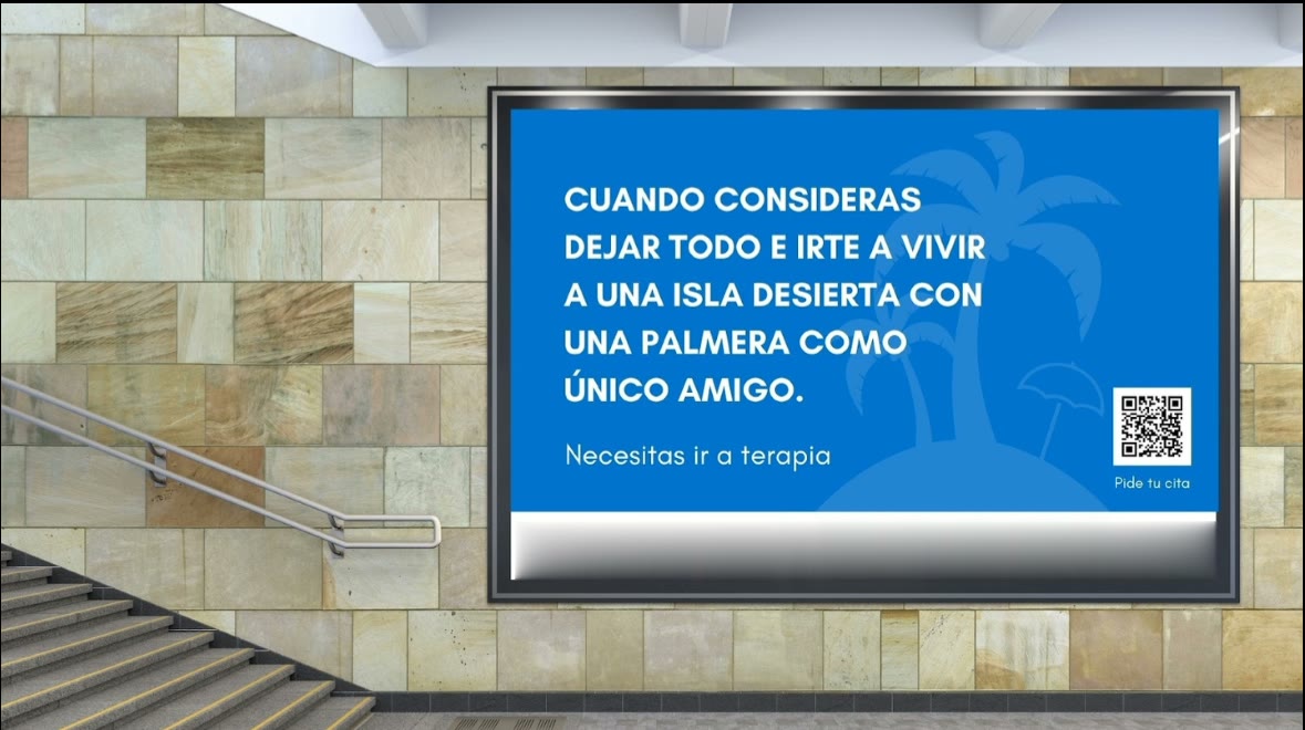 Cartel de la campaña «Sí, necesitas terapia»